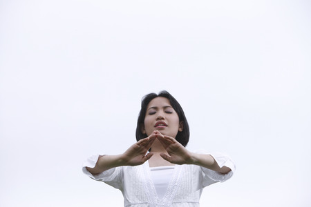 Woman doing yogaの写真素材