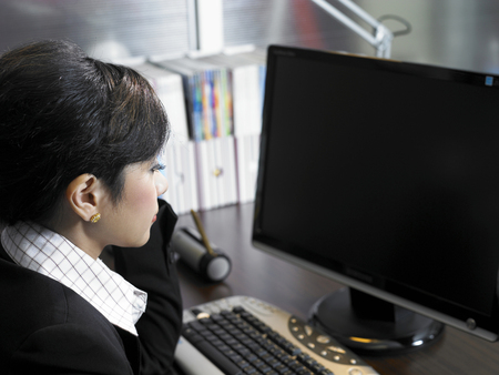 businesswoman using computerの写真素材