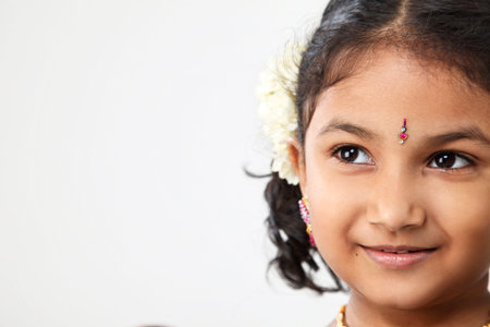 Cropped image of little Indian girl