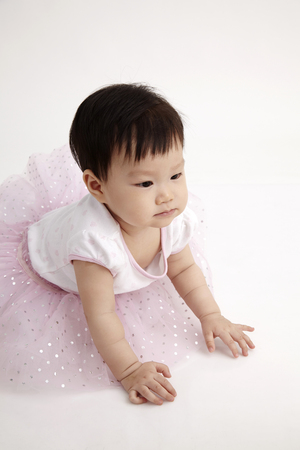 chinese baby  with party dressの写真素材