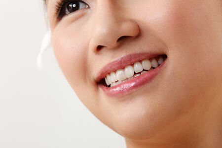 close of women's faceの写真素材