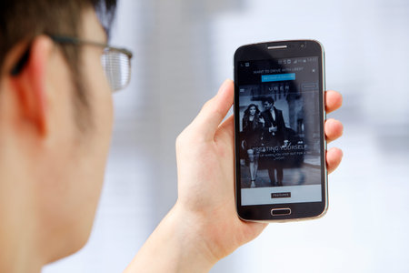 Kuala Lumpur,Malaysia 9th April 2015,Uber is smartphone app-based transportation network