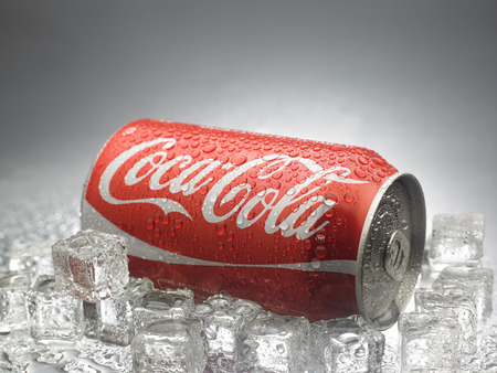 KUALA LUMPUR, MALAYSIA - April 2nd 2015.Photo of a can of Coca-Cola . The brand is one of the most popular soda products in the world and it is sold almost everywhereのeditorial素材