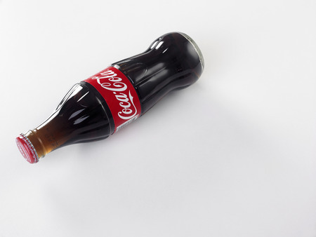 KUALA LUMPUR, MALAYSIA - June 6TH, 2015. A bottle of Coca Cola soft drinks. Coca Cola drinks are produced and manufactured by The Coca-Cola Company, an American multinational beverage corporationのeditorial素材