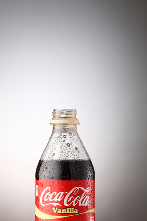 KUALA LUMPUR, MALAYSIA - june 6TH, 2015. A bottle of Coca Cola soft drinks. Coca Cola drinks are produced and manufactured by The Coca-Cola Company, an American multinational beverage corporationのeditorial素材