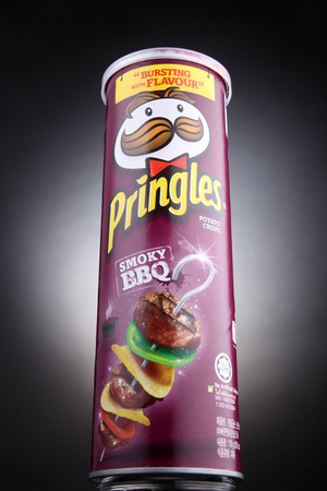 KUala Lumpur,Malaysia 27th April 2015,A can of Pringles smoky BBQ chipsのeditorial素材