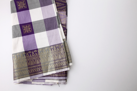 Malaysia Songket .Songket is a fabric that belongs to the brocade family of textiles of Indonesia, Malaysia and Brunei. It is hand-woven in silk or cottonの写真素材