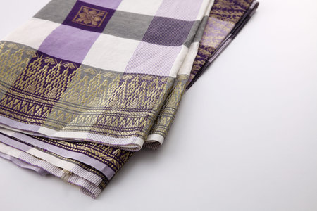 Malaysia Songket .Songket is a fabric that belongs to the brocade family of textiles of Indonesia, Malaysia and Brunei. It is hand-woven in silk or cottonの写真素材