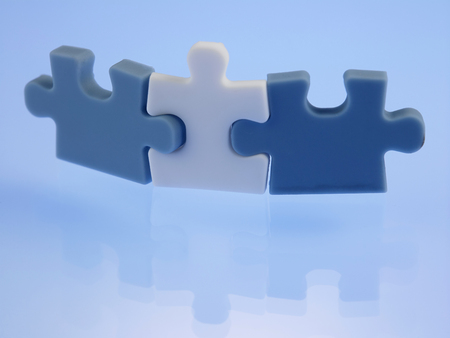 Business Teamwork Concept by Jigsaw Puzzle Piecesの写真素材