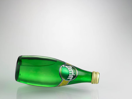KUALA LUMPUR, MALAYSIA - June19TH 2015,Perrier Natural Mineral Water on white background.