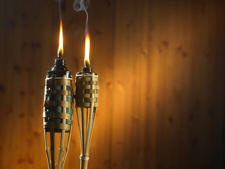 bamboo torch or pelita icon of hari rayaの写真素材
