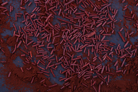 Cocoa powder,top view.Background.selective focus.