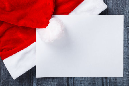 letter to Santa Claus or Christmas wishes.New year present.selective focusの写真素材