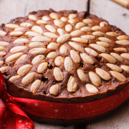 Scottish Dundee cake.selective focusの写真素材