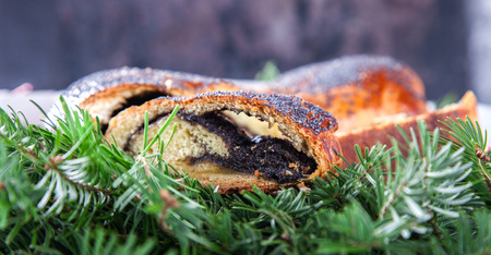 Christmas Baking,Yeast,Baking with Poppy seeds.selective focus.の写真素材