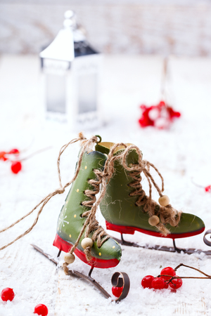 Snow Skates on White Background.の写真素材