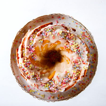 Cupcake Decoration colored glaze.Baking Easter Holiday.selective focus.の写真素材