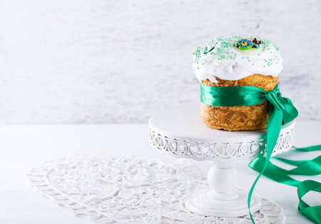 Traditional easter cake.Holiday.Copy space for Text. selective focus.
