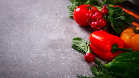 Background of vegetables.Different Fresh Farm Vegetables. Harvest. Food or Healthy diet...