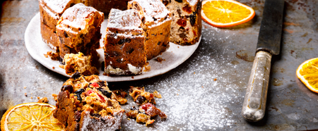 Christmas Orange fruit cakeの写真素材