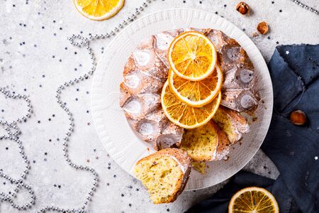 Christmas Baking on greyの写真素材