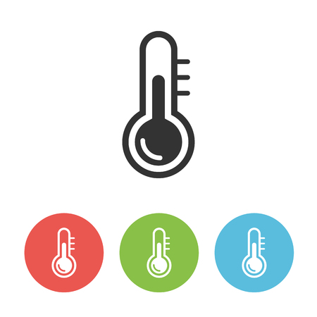Thermometer flat single vector icon for webdesign, weather app or medical graphic designのイラスト素材