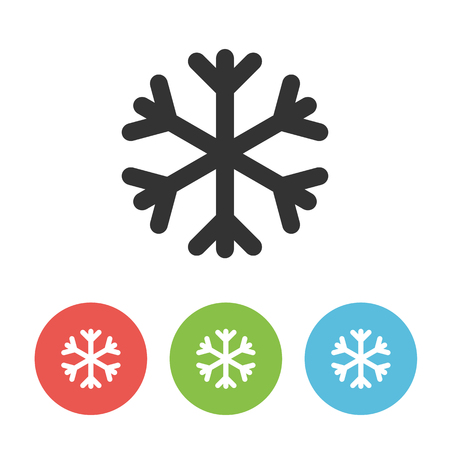 Snowflake vector one flat line icon isolated on white background for webdesign or weather appのイラスト素材