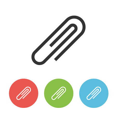 Paper-clip vector one flat line icon isolated on white background for webdesignのイラスト素材