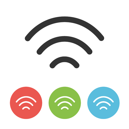 Wifi vector thin line one flat icon isolated on white background for webdesignのイラスト素材