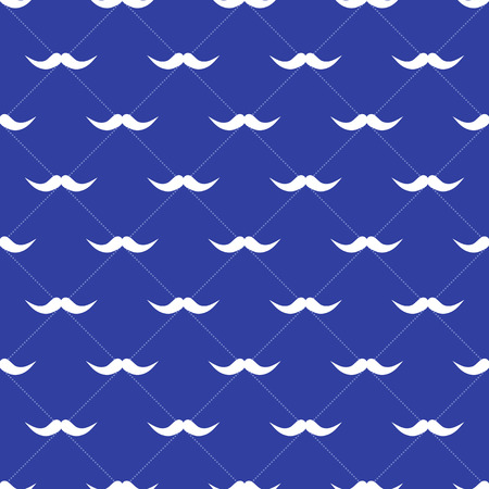 Hipster mustache vector seamless pattern in flat style. Cover of greeting card for Father's Dayのイラスト素材