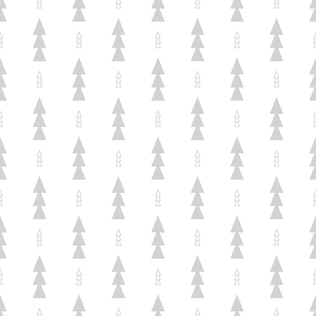 Vector seamless Christmas pattern with xmas tree isolated on white backgroundのイラスト素材