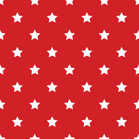 Bright red seamless vector pattern with white starsのイラスト素材