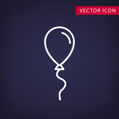 Balloon vector simple flat icon on dark backgroundのイラスト素材