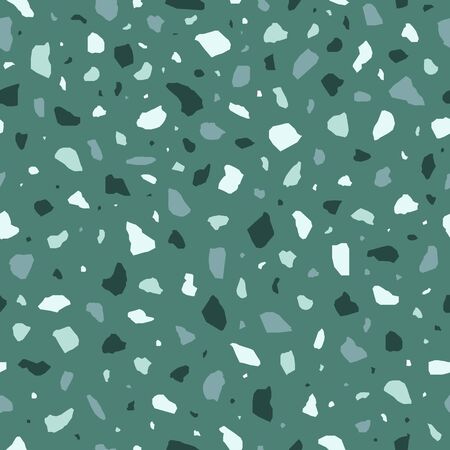 Green terrazzo flooring vector seamless pattern in flat style .のイラスト素材