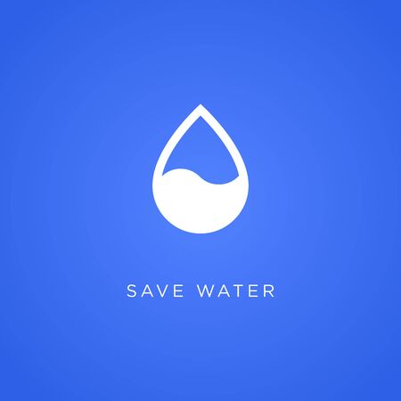 Save water banner concept. Drop flat icon.のイラスト素材
