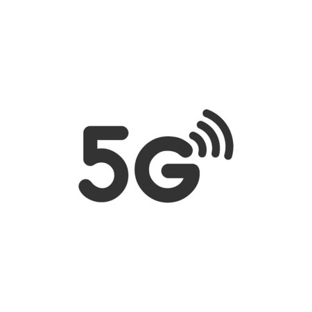 5g wifi network internet vector icon isolated on white background. Illustration for website or graphic designのイラスト素材