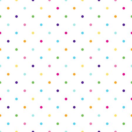 Colorful dotted seamless vector pattern isolated on white background.のイラスト素材