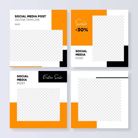 Set of 4 vector social media post templates. Eps 10のイラスト素材