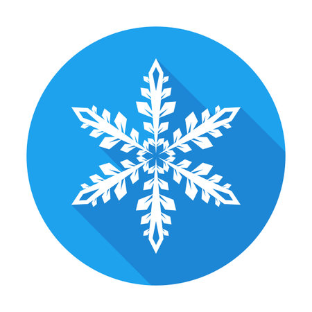 Vector snowflake icon with long shadowのイラスト素材