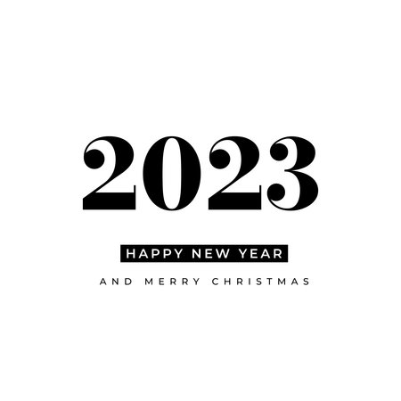 2023 Happy New Year text greeting card
