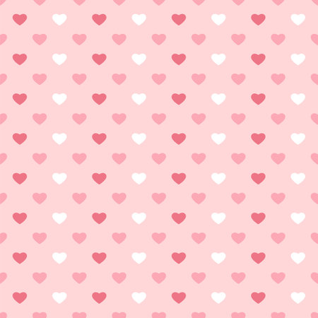Cute seamless vector pattern with wonderful small pink heartsのイラスト素材