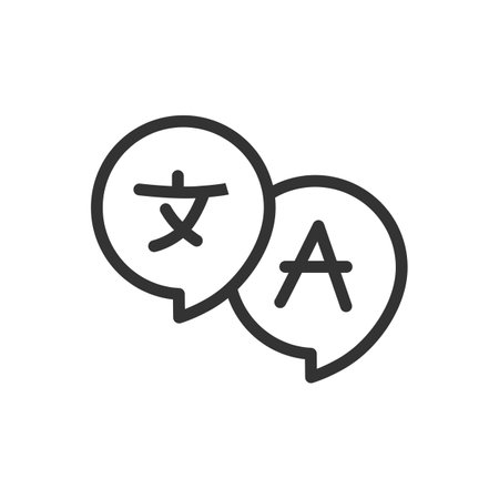 Language translation line vector icon isolated on whiteのイラスト素材
