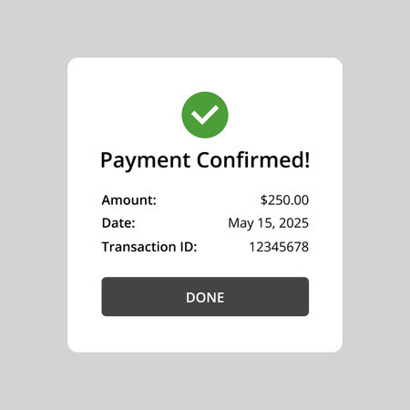 Payment confirmed screen for webpageのイラスト素材