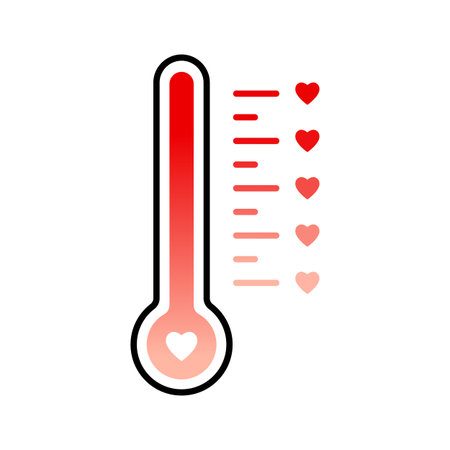 Thermometer emotional scale love iconのイラスト素材