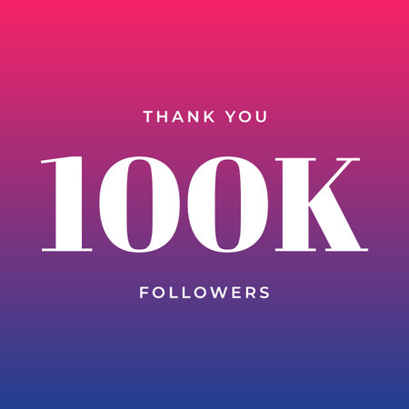 Thank you 100000 followers vector post design
