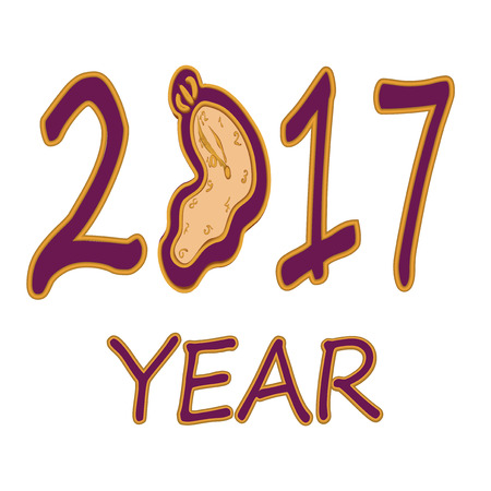 The inscription 2017 vintage style. Isolated, vector illustrationのイラスト素材