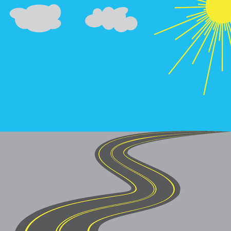 Road with yellow markings in the long term. Vector illustrationのイラスト素材