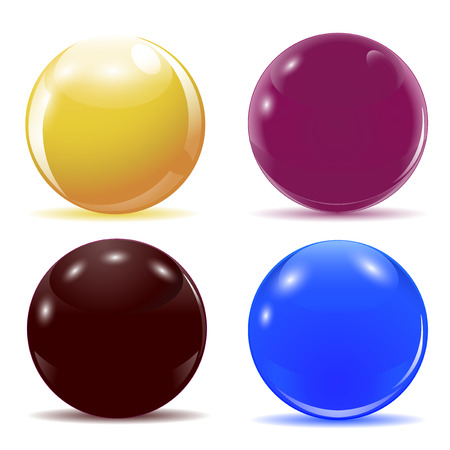 Set of multicolored glossy balls. Vector illustration.のイラスト素材