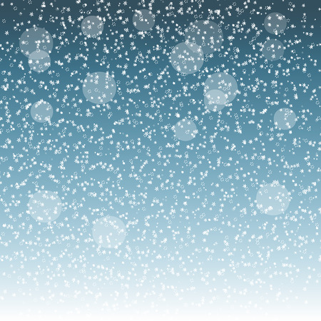 Postcard with a winter scene. Background of falling snow. Vector illustrationのイラスト素材