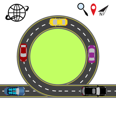 Travel via navigation. Abstract highway road. Transport. Vector illustrationのイラスト素材